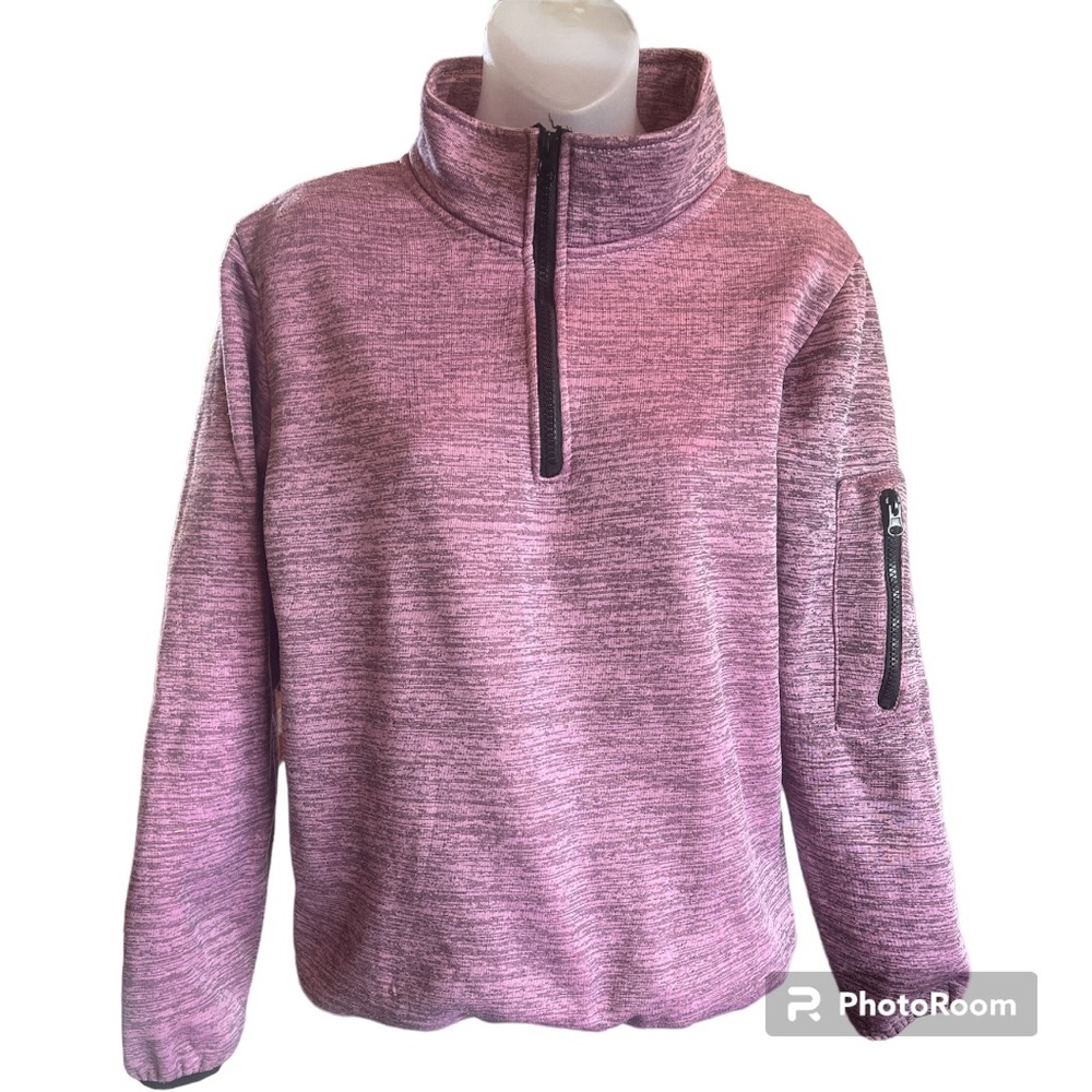 Jackson Hole 1/4 zip Fleece Lined Pink Space Gray Pullover Outwear Top Size med